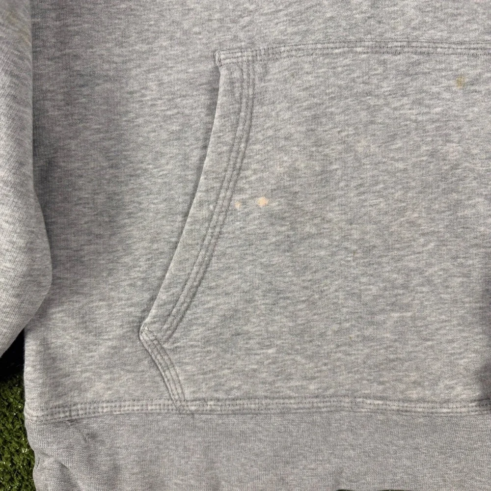 Nike Mens Gray Blue Mesh Logo Pullover Hoodie Sweatshirt Small S